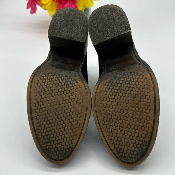 Lucky Brand Roquee Black Suede 2 zipper Ankle Bootie Size 6 BAB5897K - Picture 5 of 7